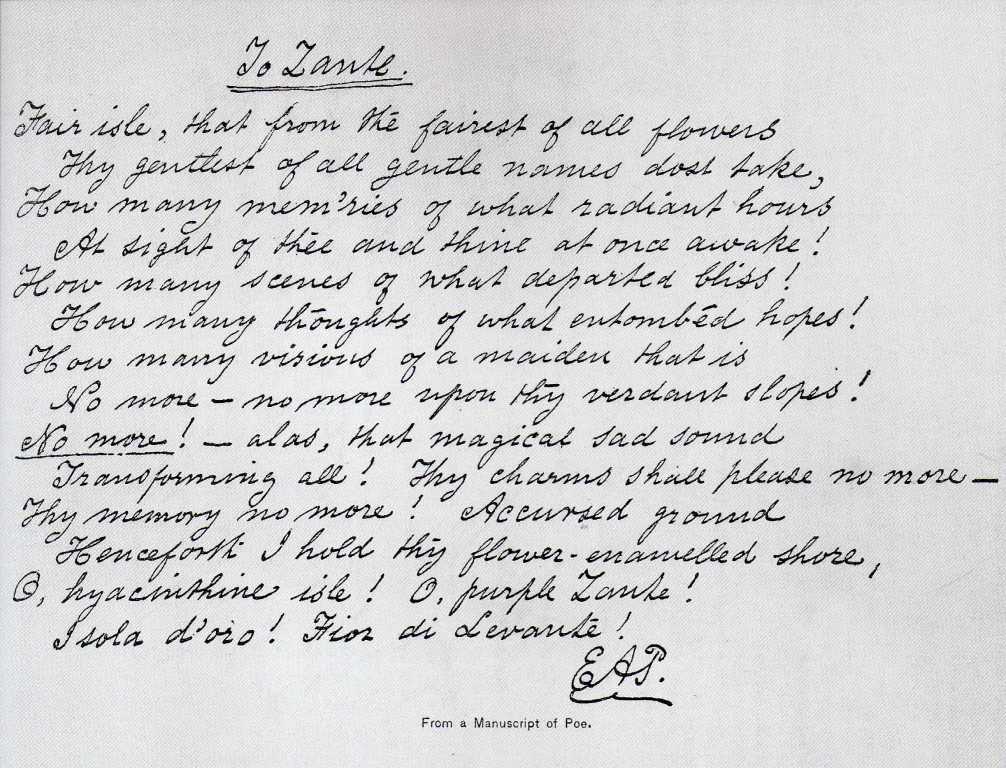 Edgar Allan Poe's handwriting