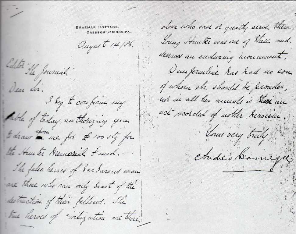 Andrew Carnegie handwriting