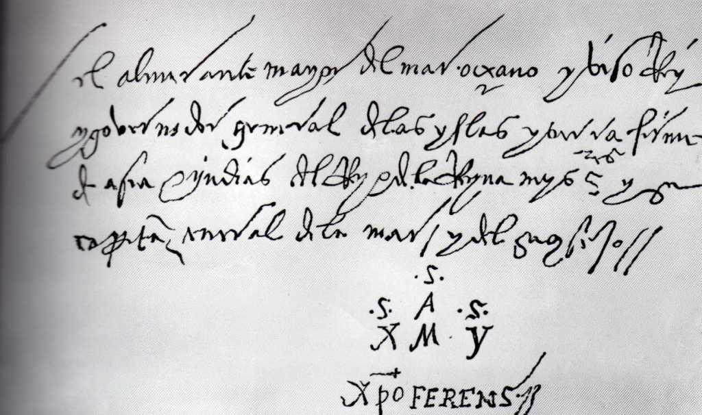 Christopher Columbus handwriting