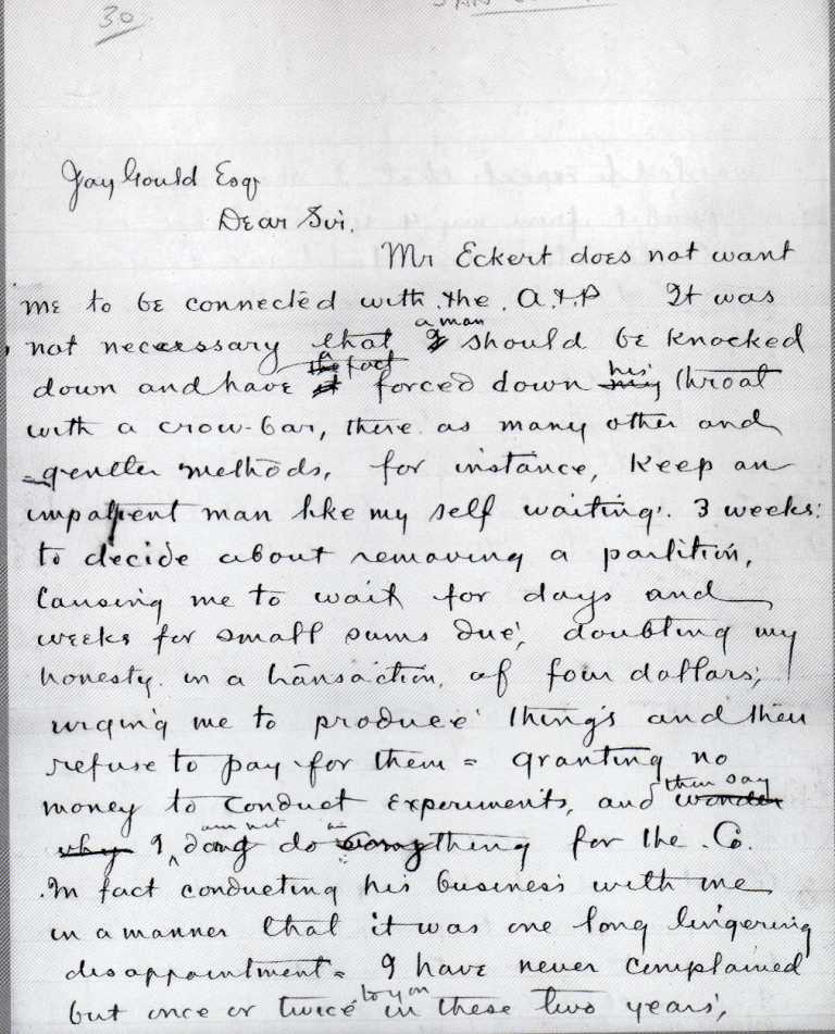 Thomas Alva Edison handwriting
